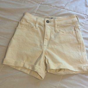 Hollister high waisted white jean shorts, size zero, brand new with tags